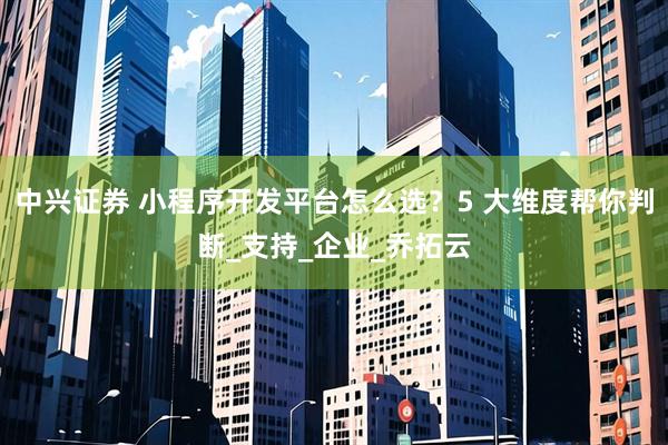 中兴证券 小程序开发平台怎么选？5 大维度帮你判断_支持_企业_乔拓云