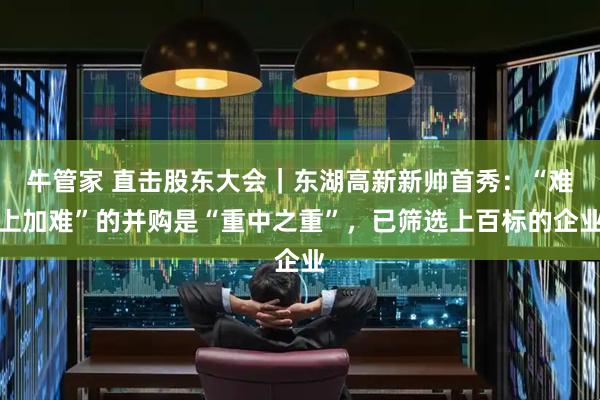 牛管家 直击股东大会｜东湖高新新帅首秀：“难上加难”的并购是“重中之重”，已筛选上百标的企业